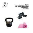 [kit14-] Kit 14: Mat 6mm, tobilleras y Pesa Rusa